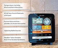 Vista 4 de AcuRite Estación meteorológica profesional Iris (5 en 1) con pantalla LCD y detección de rayos y actualización Iris 06003 PRO+ para sensor