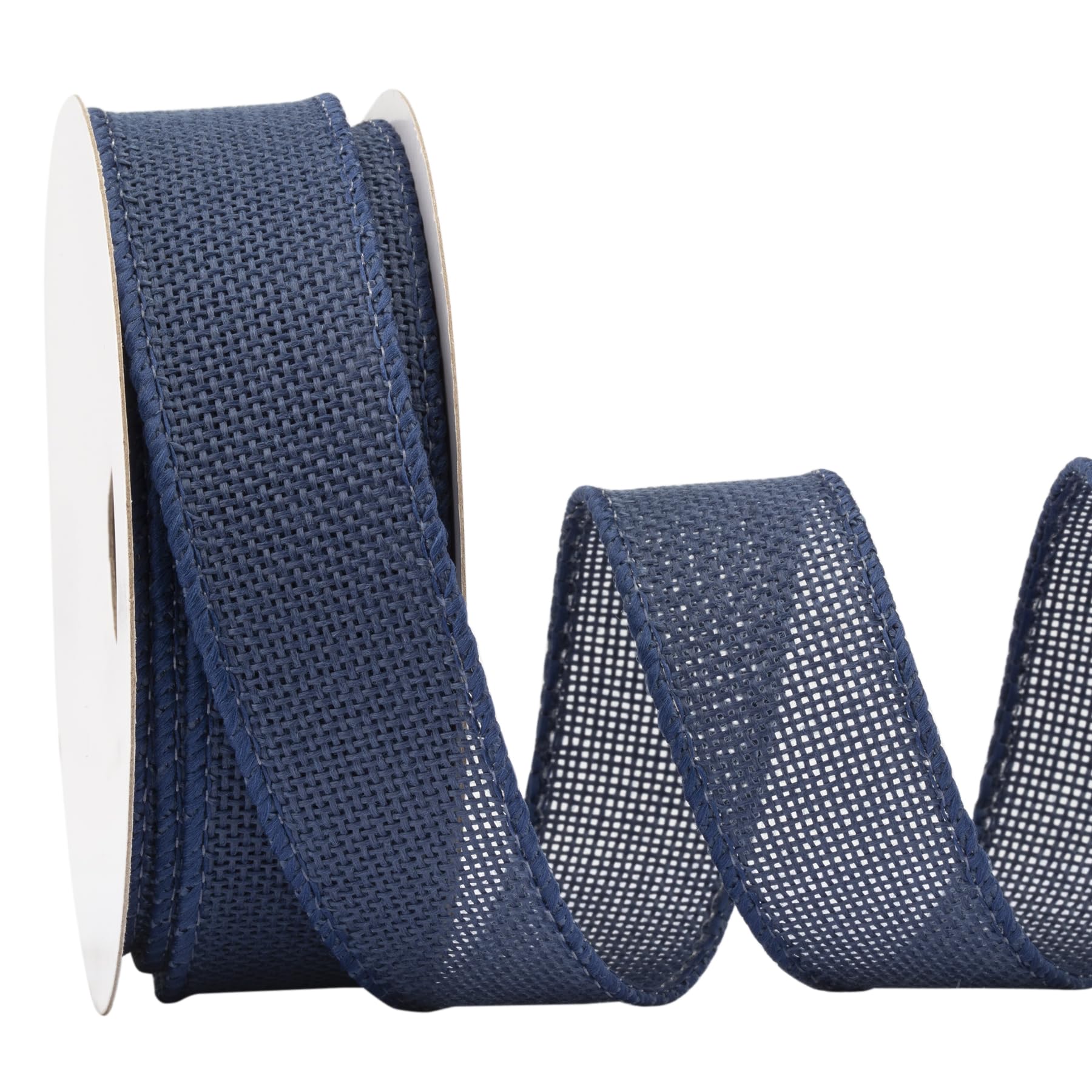 Fondersy 10-Yard Navy Burlap Ribbon Wired Burlap Ribbon - 1 Inch Width for Gift Wrapping, Floral Arrangements, Wreath Making, and Christmas Decor