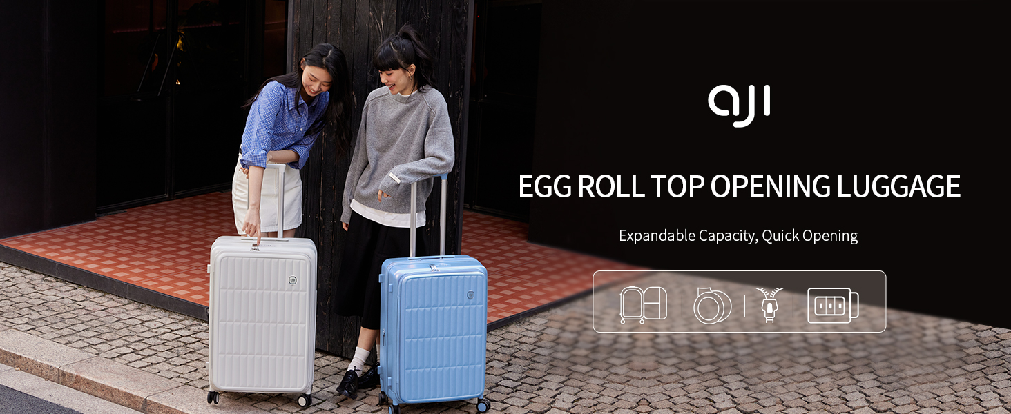 Amazon.com | aji Expandable Top Open 24 Inch Checked Luggage with