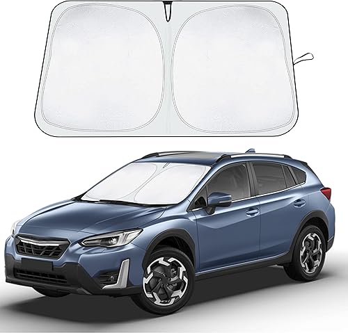 EcoNour Parasol para parabrisas compatible con Subaru Crosstrek - 2018 2019 2020 2021 2022 2023 2024 2025 Cubierta solar de poliéster 240T de doble