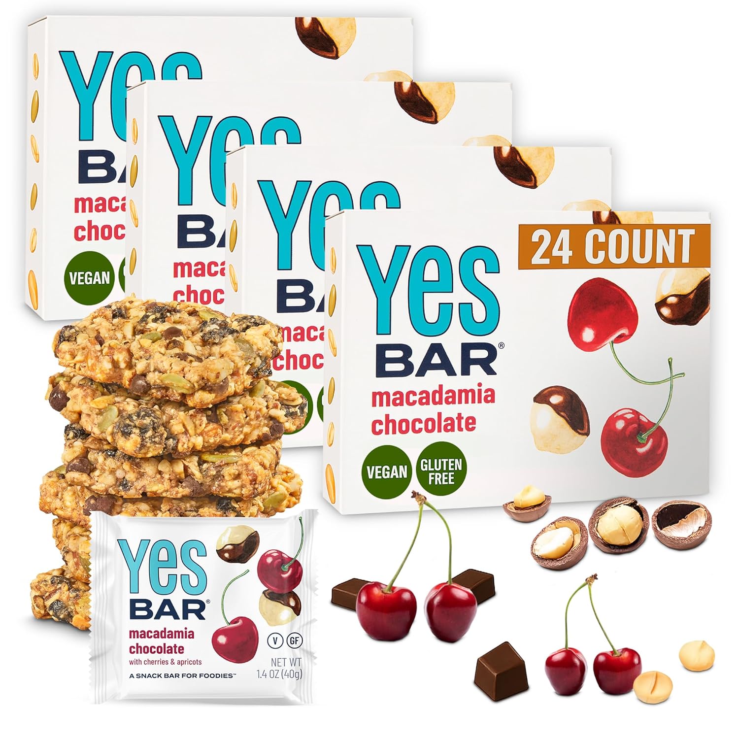 The YES Bar Macadamia Chocolate Protein Bar