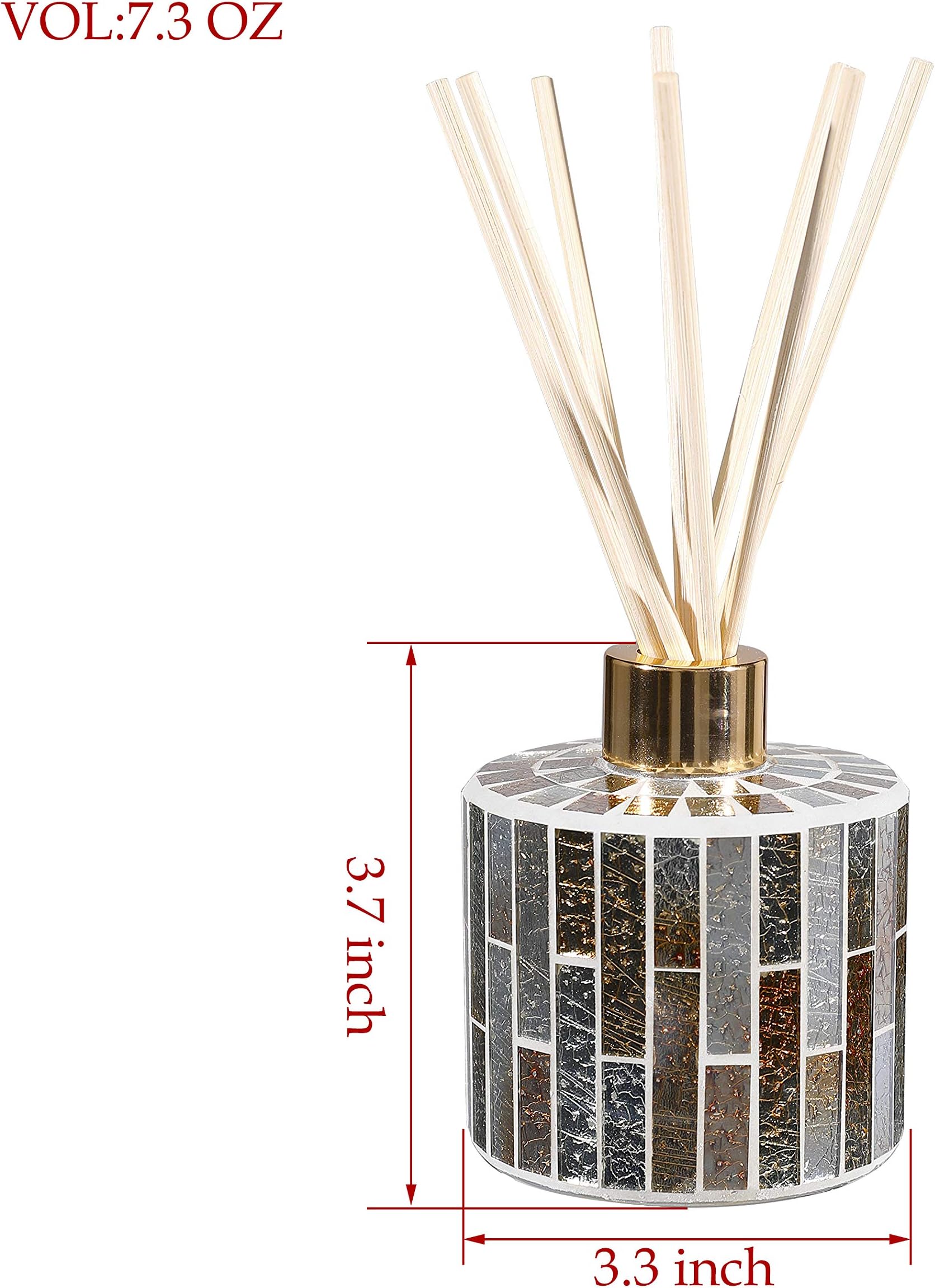 Housewares Reed Diffuser Set, Glass Diffuser Bottle, Set of 2 (Amber)