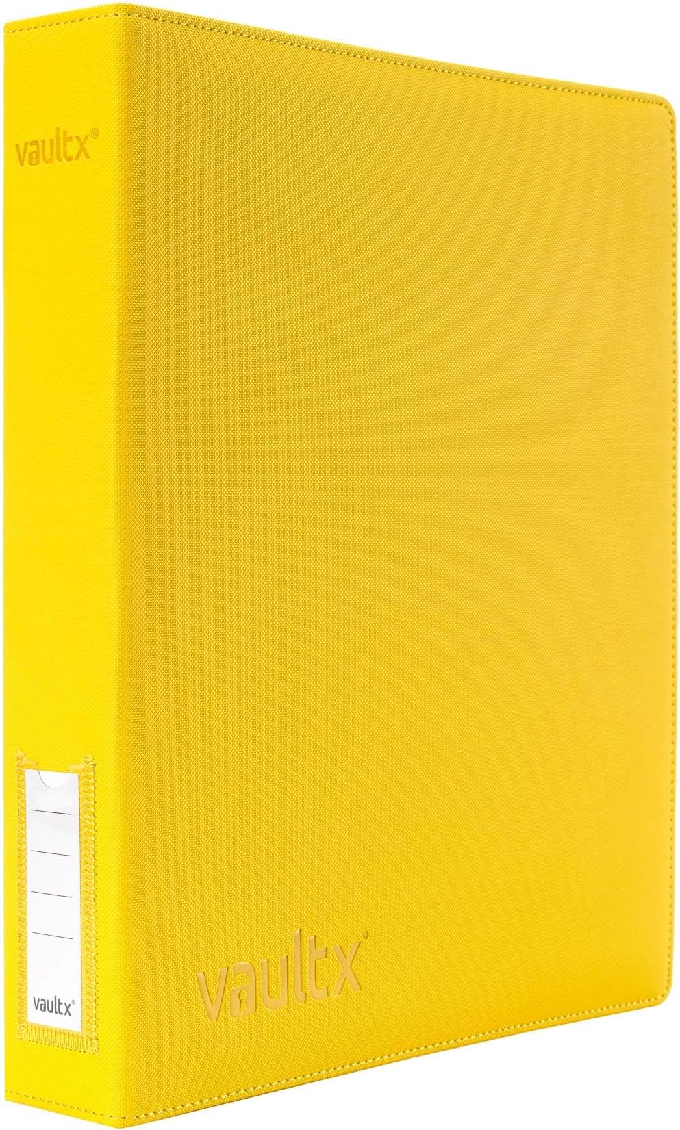 Vault X Trading Card 3 Ring Binder, fits 9 Pocket Pages, 540 Cards, Exo-Tec Material, Easy Open, D-Ring Clip Folder for Collectible Card Games, Sports, TCG (Yellow, Slim)