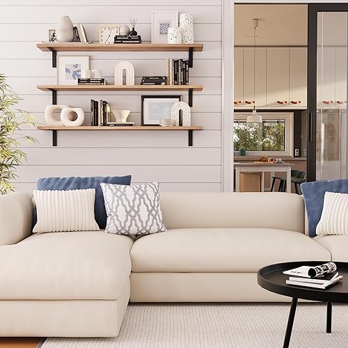 Miniatura 7 de Wallniture Cervo 60 inch Long x 10 in Deep Floating Shelves for Wall Decor, Wall Bookshelf for Living Room, Shelves Home Office, Laundry Room,