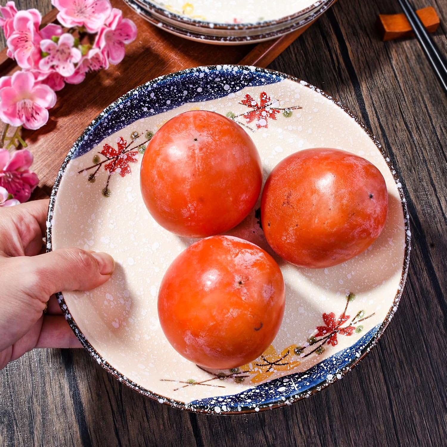 7 Inch Japanese Ceramic Dinner Plates Set of 4, Small Plates