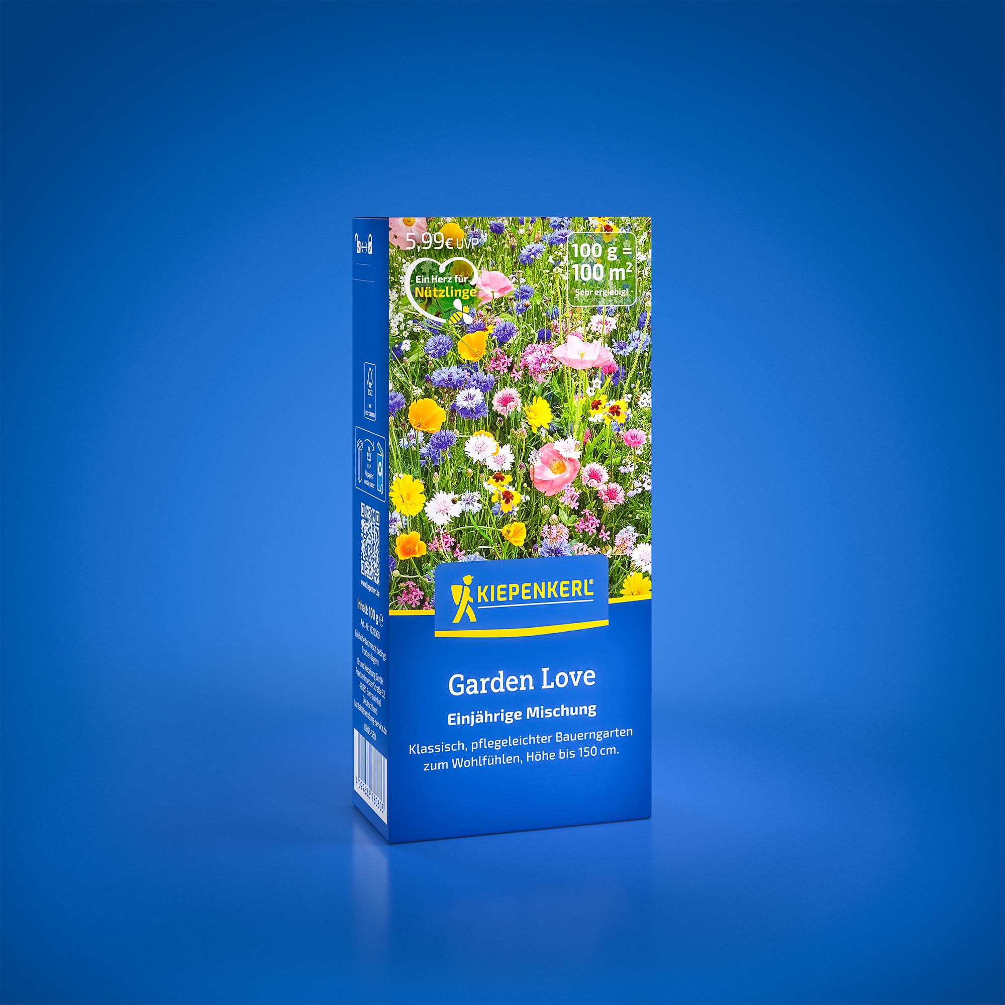 Kiepenkerl Blumensamen-Mischung Garden Love 1078060 – klassischer und pflegeleichter Bauerngarten zum Wohlfühlen - circa 150cm - Wildblumensamen, Blumenwiese