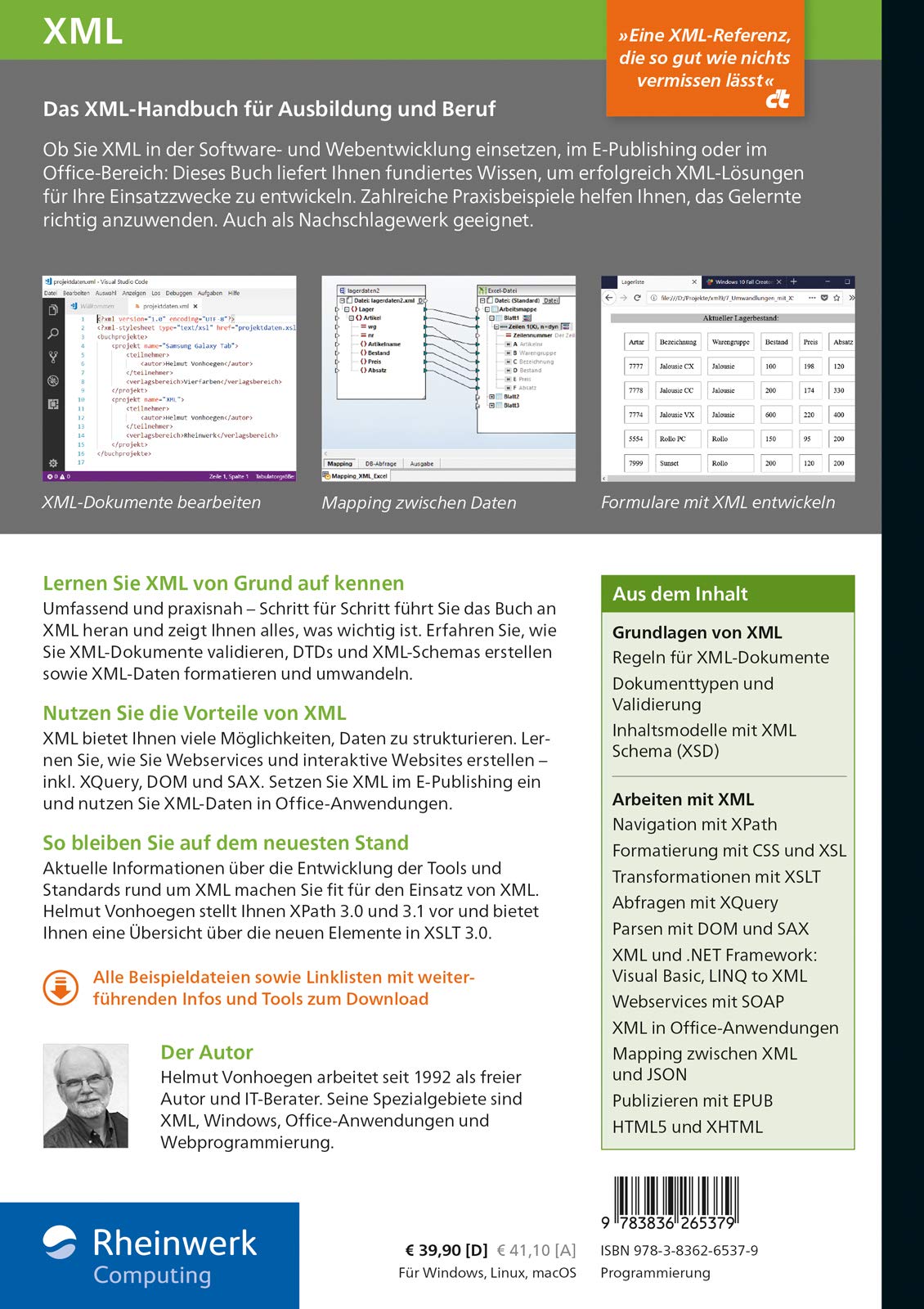 XML: Einstieg, Praxis, Referenz. Das XML-Handbuch mit vielen Anwendungsbeispielen.