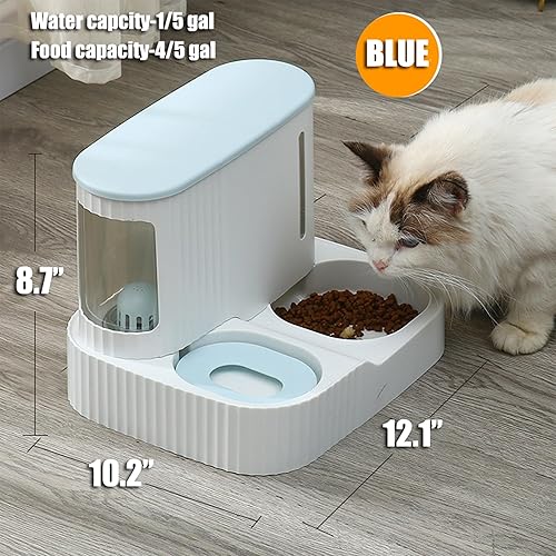 Miniatura 2 de Alimentador y dispensador de agua para gatos, cuenco automático de gravedad 2 en 1, contenedor automático de alimentos secos para mascotas, juego de
