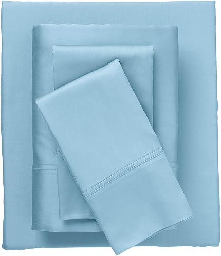 Miniatura 1 de BrylaneHome Bed Tite - Juego de sábanas de algodón de 300 hilos, tamaño King, lunares azules, multicolor