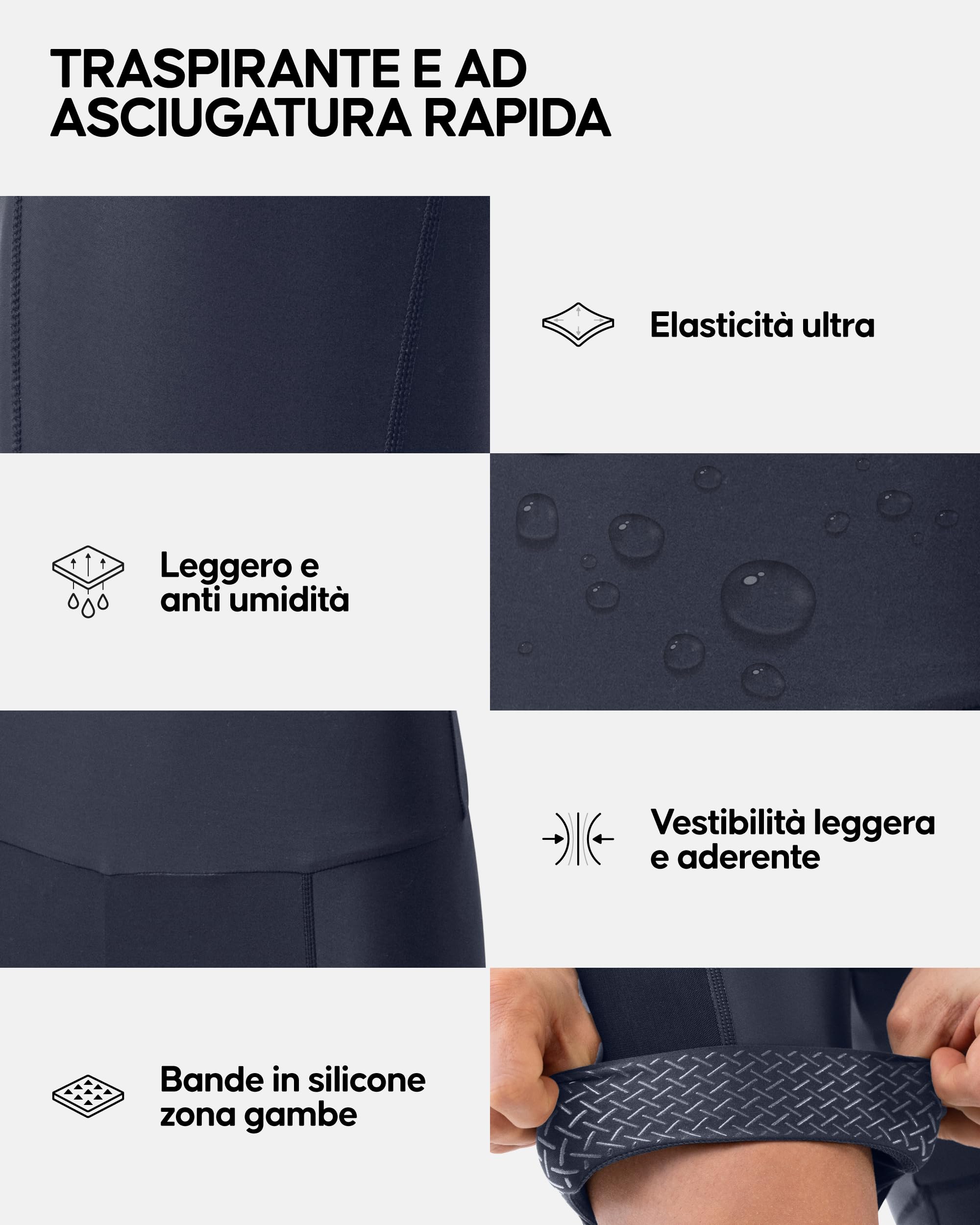 DANISH ENDURANCE Pantaloncini da Ciclismo da Uomo, per Bicicletta, Imbottiti in Gel 3D, Elastici, Traspiranti Blu Scuro L
