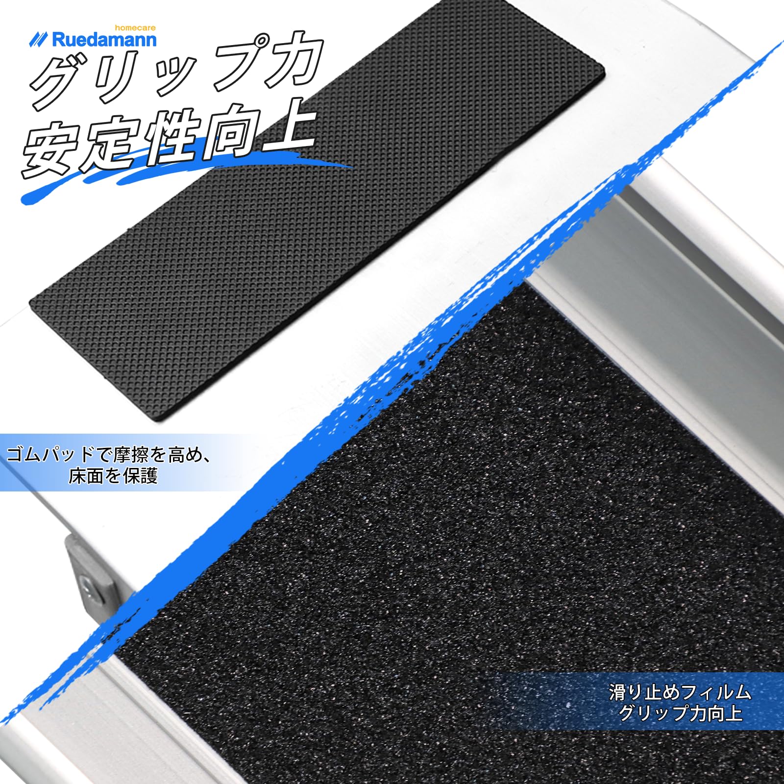 Amazon | Ruedamann スロープ 車椅子 長さ138-244cm 無段階長さ調整