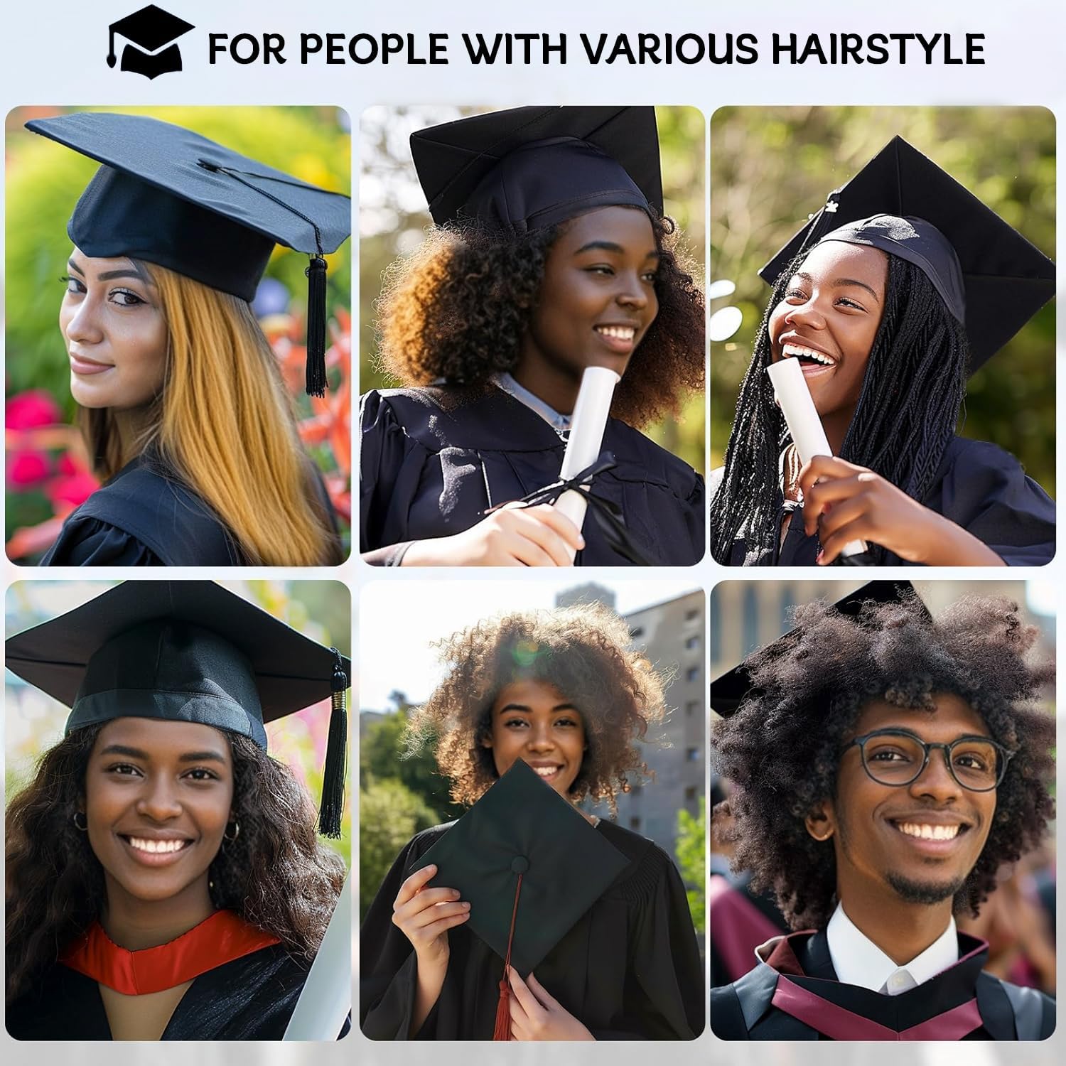Graduation Cap Headband Insert - Invisible Anti-Fall Grad Hat Holder for Secure Fit - Designed for Thick/Curly Hair & Braids image 4