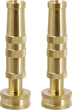 ATDAWN Brass Hose Nozzle, Heavy-Duty Brass Adjustable Twist Hose Nozzle, 2 Pack 4"