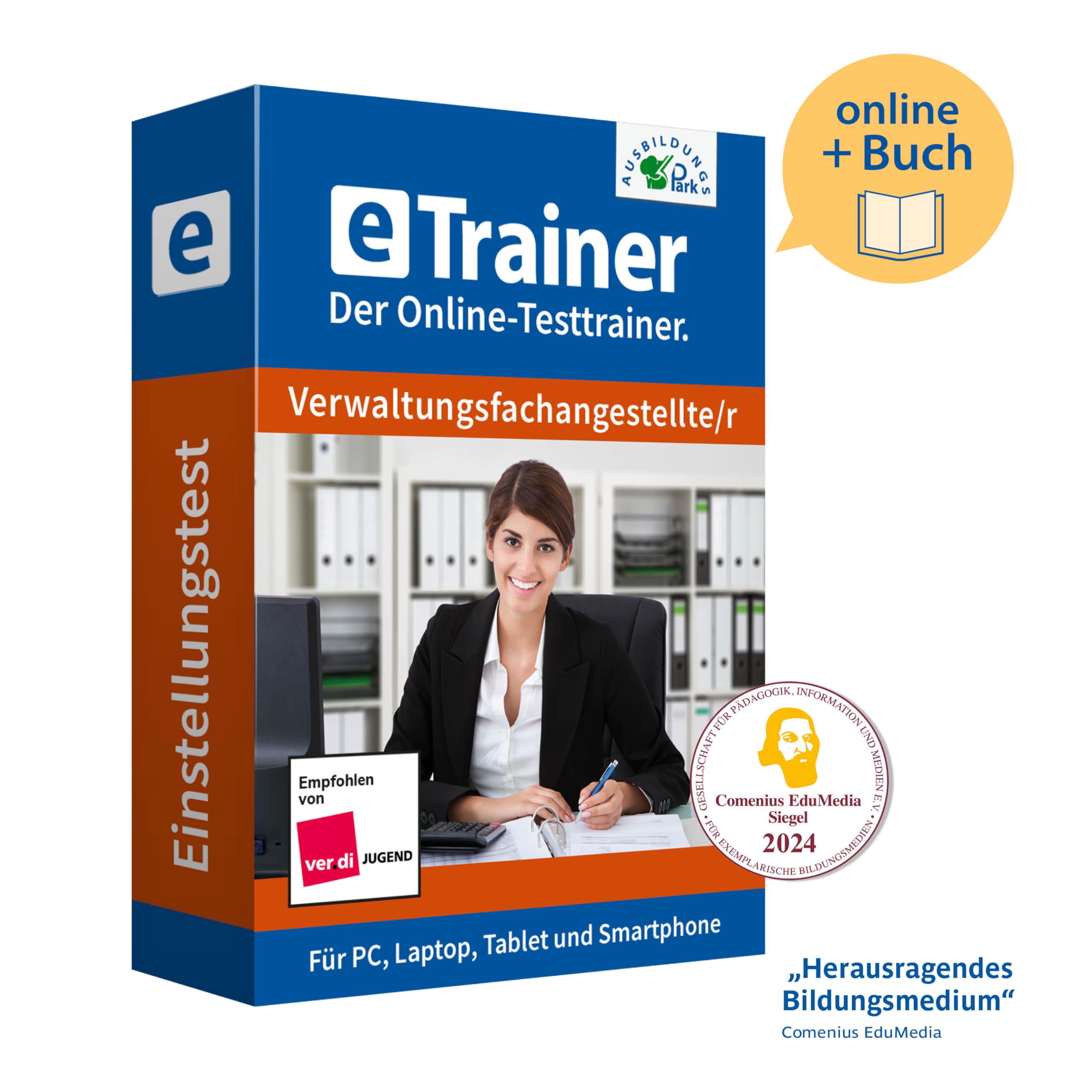 Eignungstest Verwaltungsfachangestellte/r Prüfungspaket | Online-Trainer + Mathe-Buch | Aufgaben, Antworten + Lösungswegen | Einstellungstest erfolgreich bestehen | Deutsch, Wissen, Mathe, Logik …