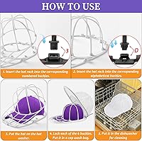 Vista 6 de Hat Washer for Washing Machine Hat Washer Cage Hat Cleaner for Baseball Caps Fit for Adult and Kid's Baseball Caps