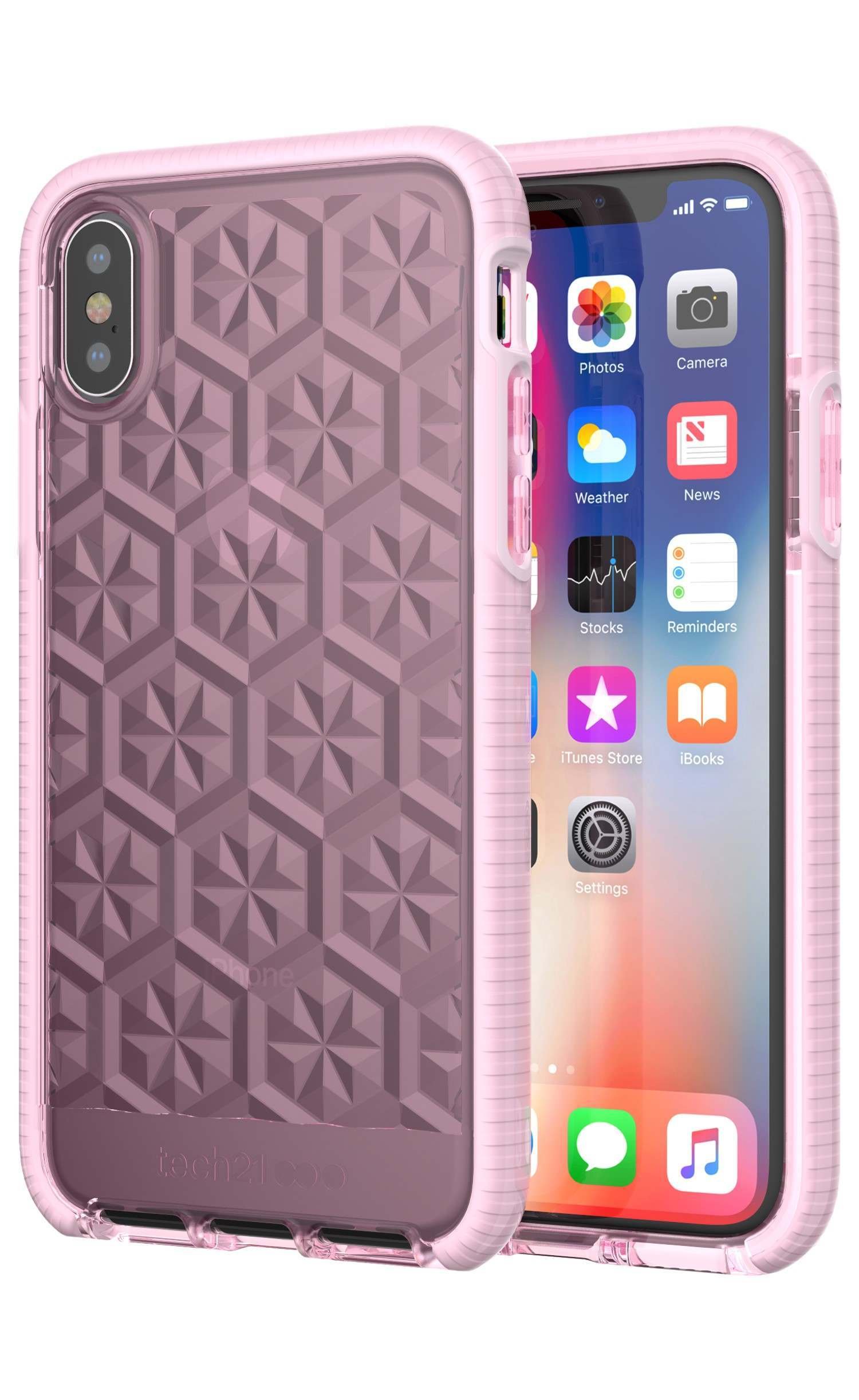 Tech21Evo Gem Phone Case with 12ft Drop Protection for Apple iPhone X and XS - Pink