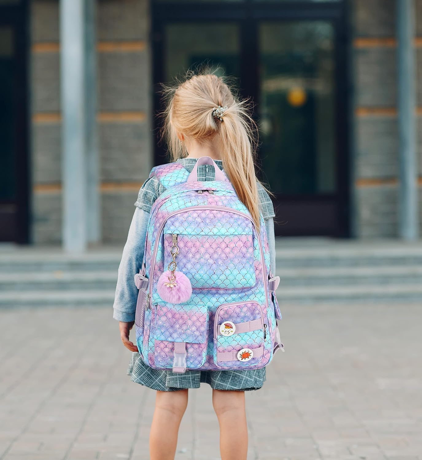 Girls Backpack,15.6 Inch Laptop School Bag Large Primary Elementary Middle College Bookbags Kids Backpacks for Teens Girl Women Students Anti Theft Travel Daypack (Purple) - Image 8