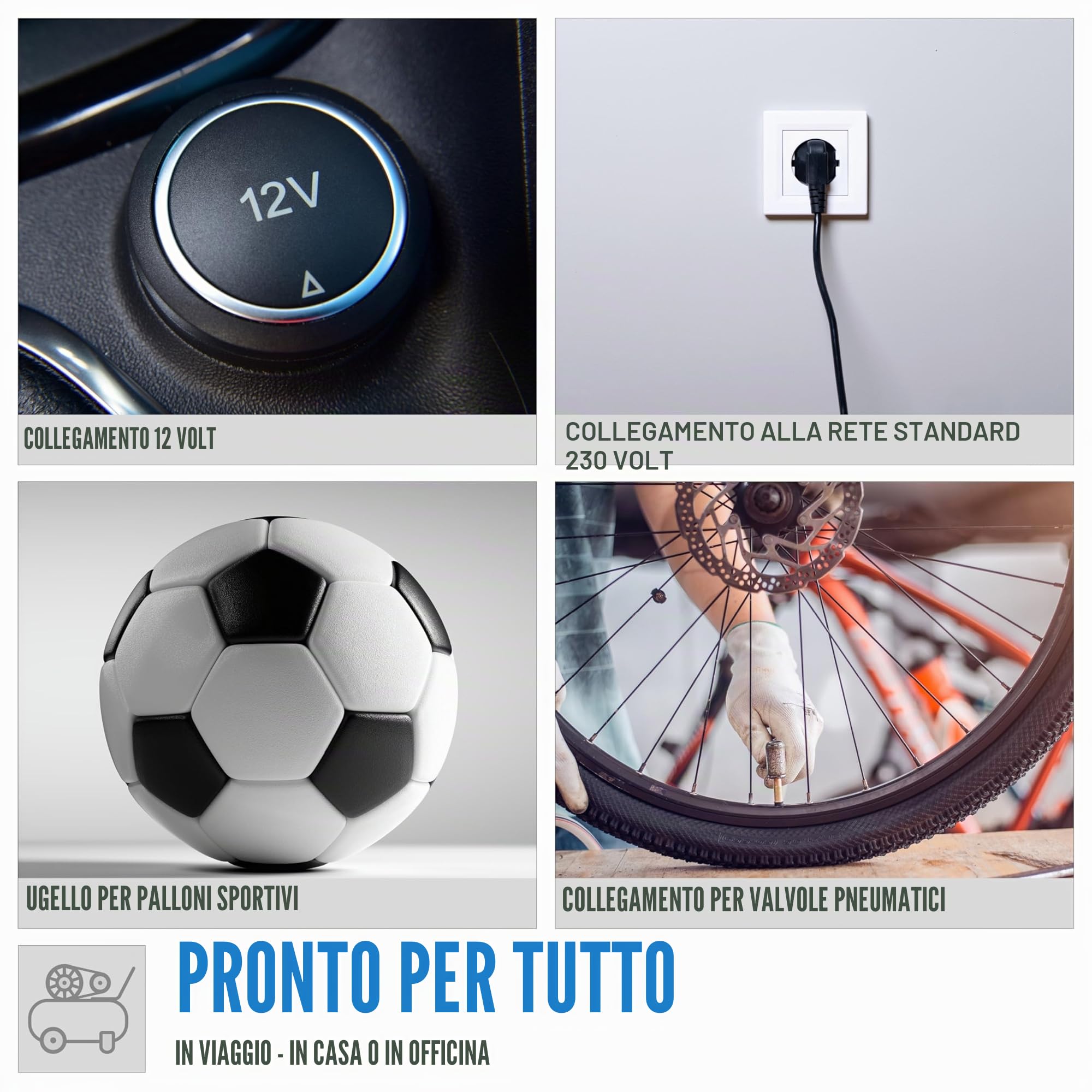 Güde Compressore Airpower Dual Drive 12/230 V/5 pezzi (150 W, max. 8 bar, 20 l/min eff. Contenuto della confezione: senza olio e manutenzione, connettore da 12 Volt e 230 Volt, display LCD, tubo