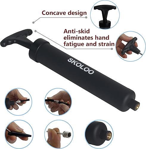 Miniatura 2 de Skoloo Kit de inflado portátil de 100in con aguja boquilla manguera de extensión para fútbol baloncesto fútbol voleibol agua polo de rugby ejercicio