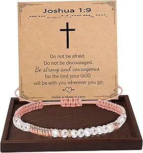 Btysun Morse Code Bracelets for Women Christmas Gift Stocking Stuffers for Teens Pink Braided Bracelets Inspirational Best Friend Birthday Gifts for Her High School Graduation Gifts for Her 2025 Mom Bracelet Jewelry