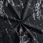 Marina Decoration Home Decor Bedding Bedroom Bedsheet Soft Silky Deep Pocket Rayon from Bamboo All Season 4 Pieces Printed Sheet Set with 2 Pillowcases, Modern Black Marble Pattern Twin/Single Size