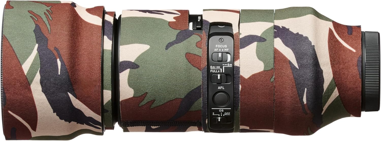 easyCover - Lens Protection Camouflage cover - Protection for your camera lens - Compatible for Sigma 100-400mm F5-6.3 DG DN OS - Green Camouflage