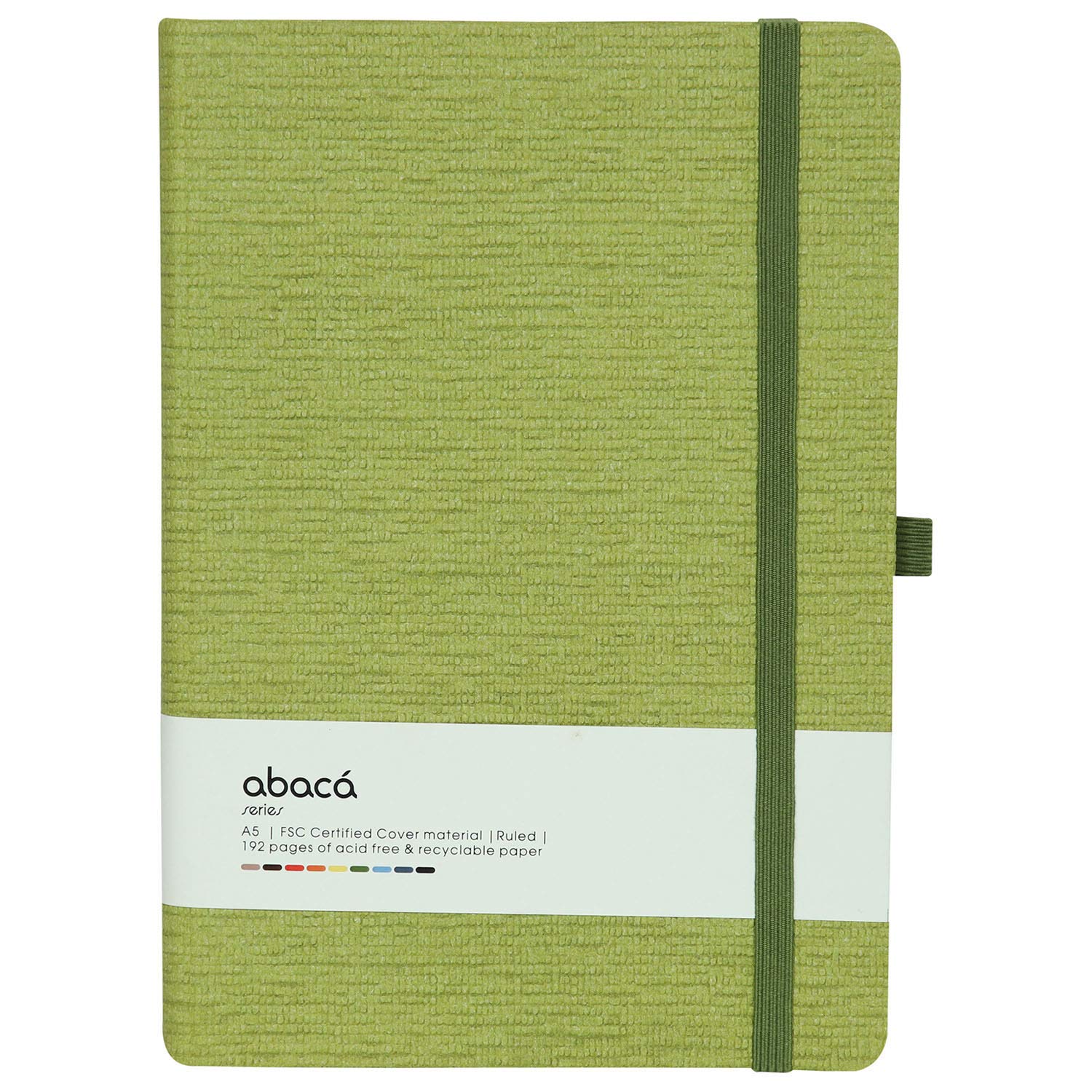 COMMA Abaca A5 Size Hard Bound Notebook with Elastic Band Closure