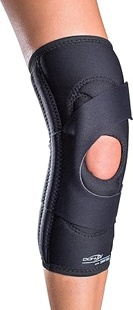 DonJoy Lateral J Patella Knee Support Brace with Hinge: Drytex, Left Leg, Large
