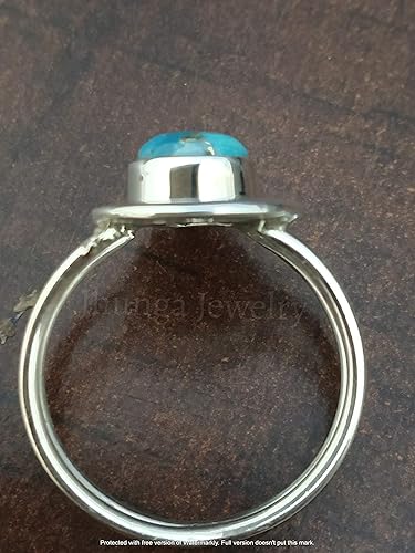 Miniatura 5 de Anillo azul de cobre turquesa, plata de ley 925, anillo en forma de media luna, anillo de dos bandas, Boho Chic, joyería de boda de promesa, anillo