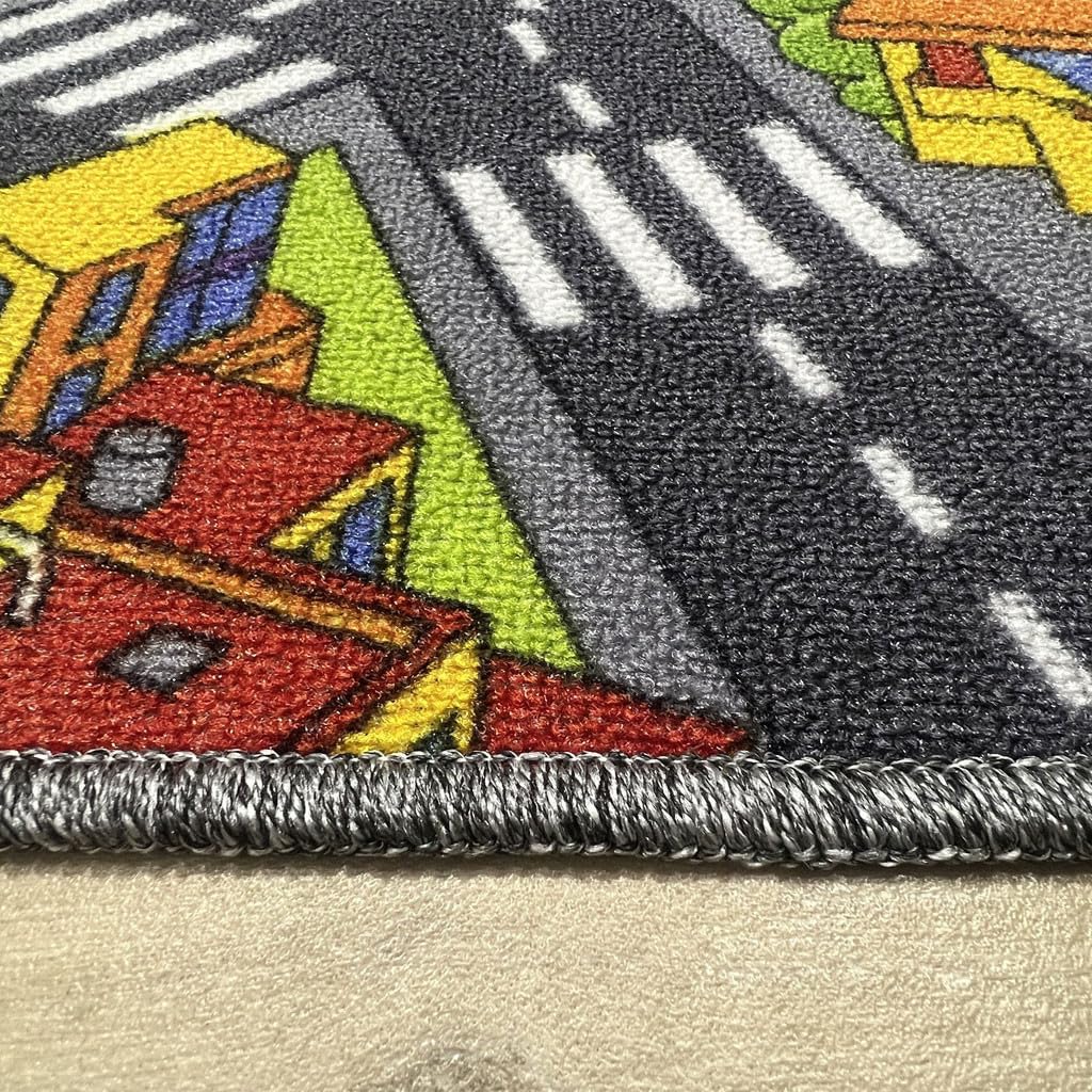 Alfombra Infantil Grande Ciudad – diseño Carreteras para Jugar con Coches – Segura, Lavable y Llena de Aventuras (200 x 250 cm)