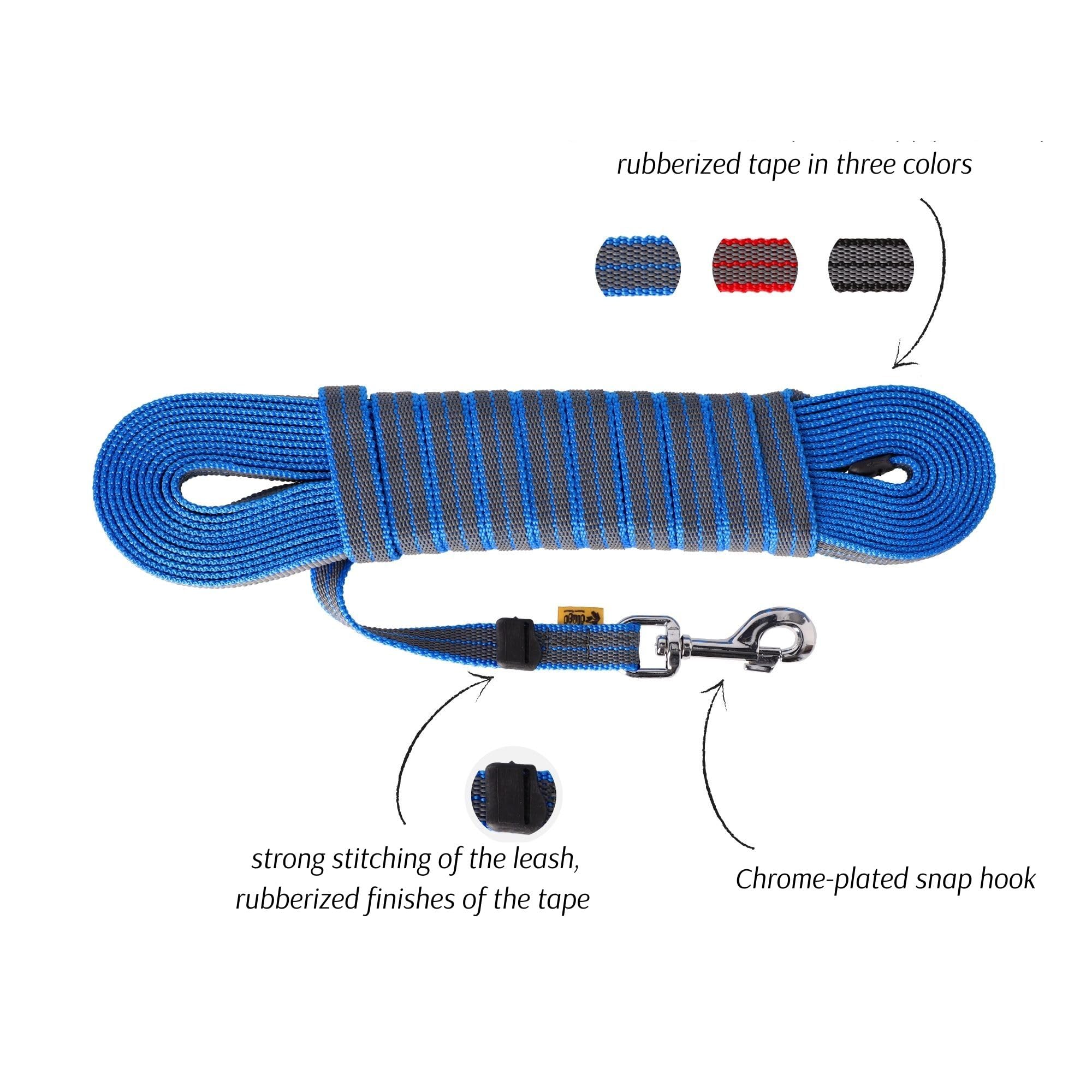 Dingo Rubberized Non-slip Leash for Dog Handmade 10 m No Handle Black 12784, 10 m x 2 cm - Image 4