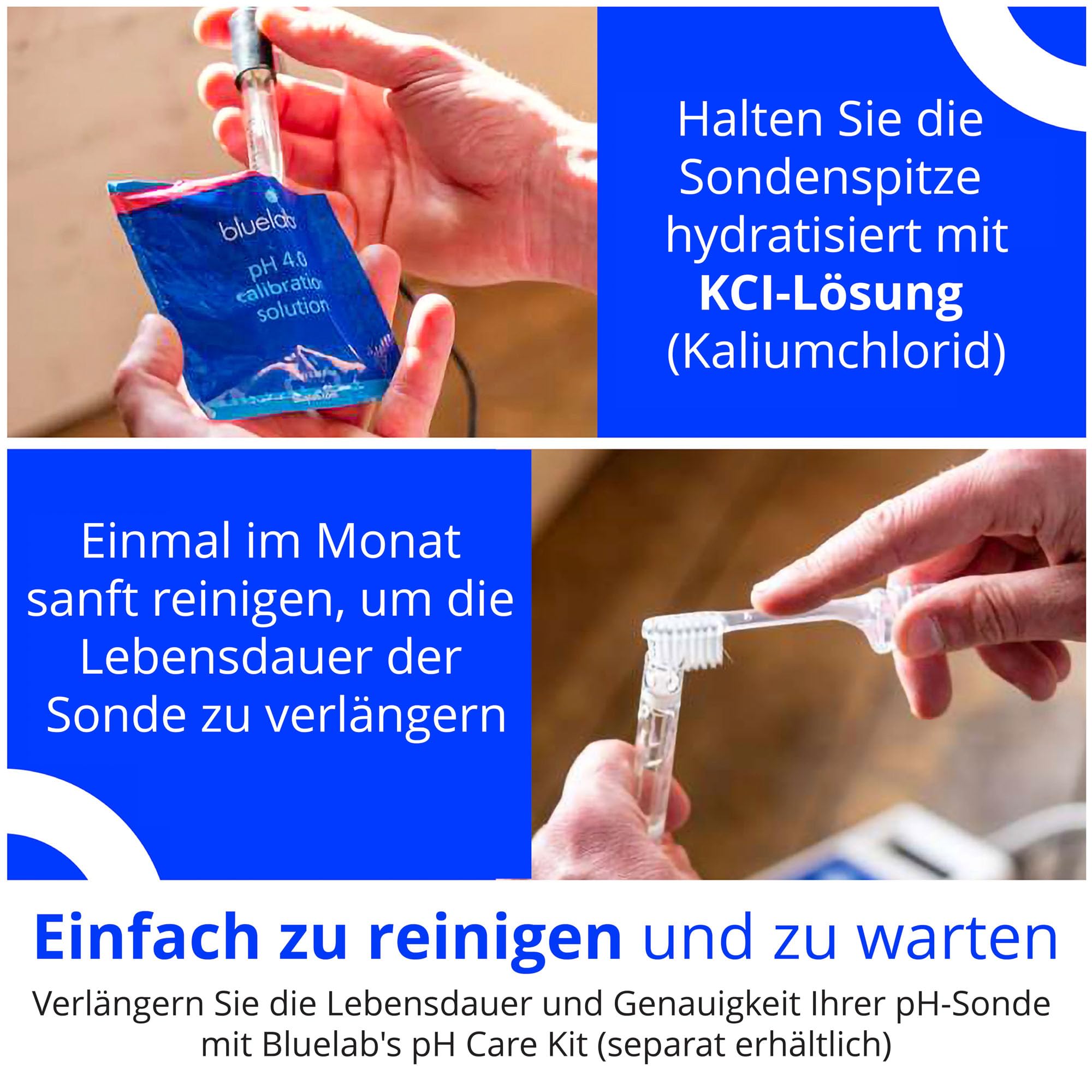 Bluelab PROBPH pH-Sonde für Wasser, Ersatz-Elektrode für Messgerät, Monitor und Controller mit einfacher Kalibrierung, Werkzeug für Hydroponik-System und Indoor-Pflanzen