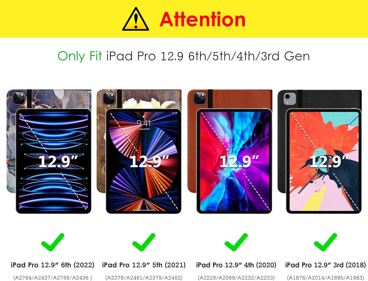 DTTO for iPad Pro 12.9 6th / 5th / 4th / 3rd Generation Case 2022/2021/2020/2018, Leather Folio Stand Cover with Built-in Apple Pencil Holder -Auto Wake/Sleep and Multi Viewing Angles,Teal