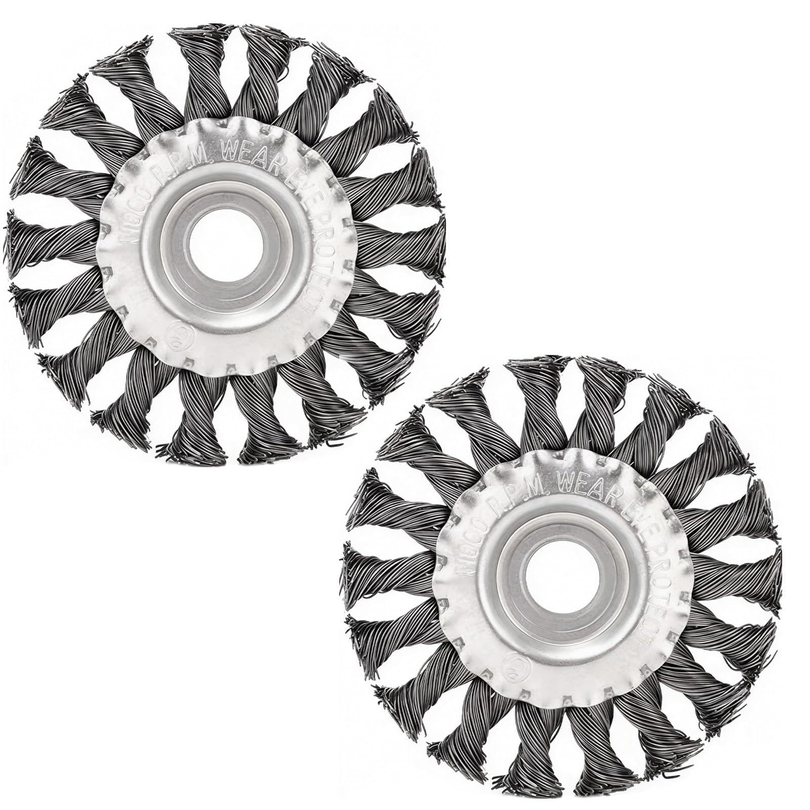 2 Pieces Wire Brush Grinder Ø125 x 22 mm for Angle Grinder, Steel Wire Brush, Disc Wire Grinder for Polishing, Deoxidizing and Paint Removal