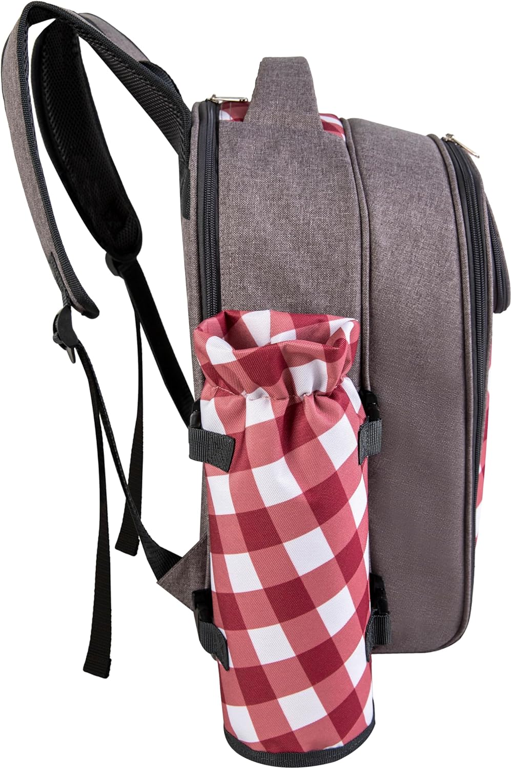 apollo walker Picnic Backpack Bag with Cooler Compartment, Detachable Bottle/Wine Holder, Fleece Blanket, Plates and Cutlery Set (2 Person, Gray) - Image 7
