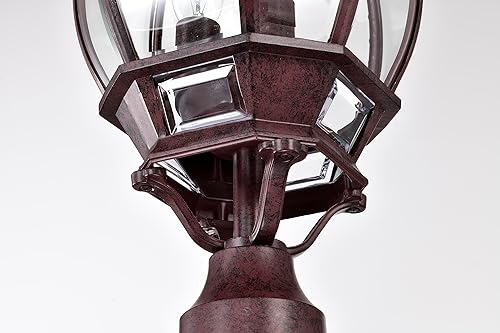 Miniatura 6 de Nuvo Lighting 60898 - Montura de poste tradicional de tres luces de la colección Central Park en acabado bronceoscuro