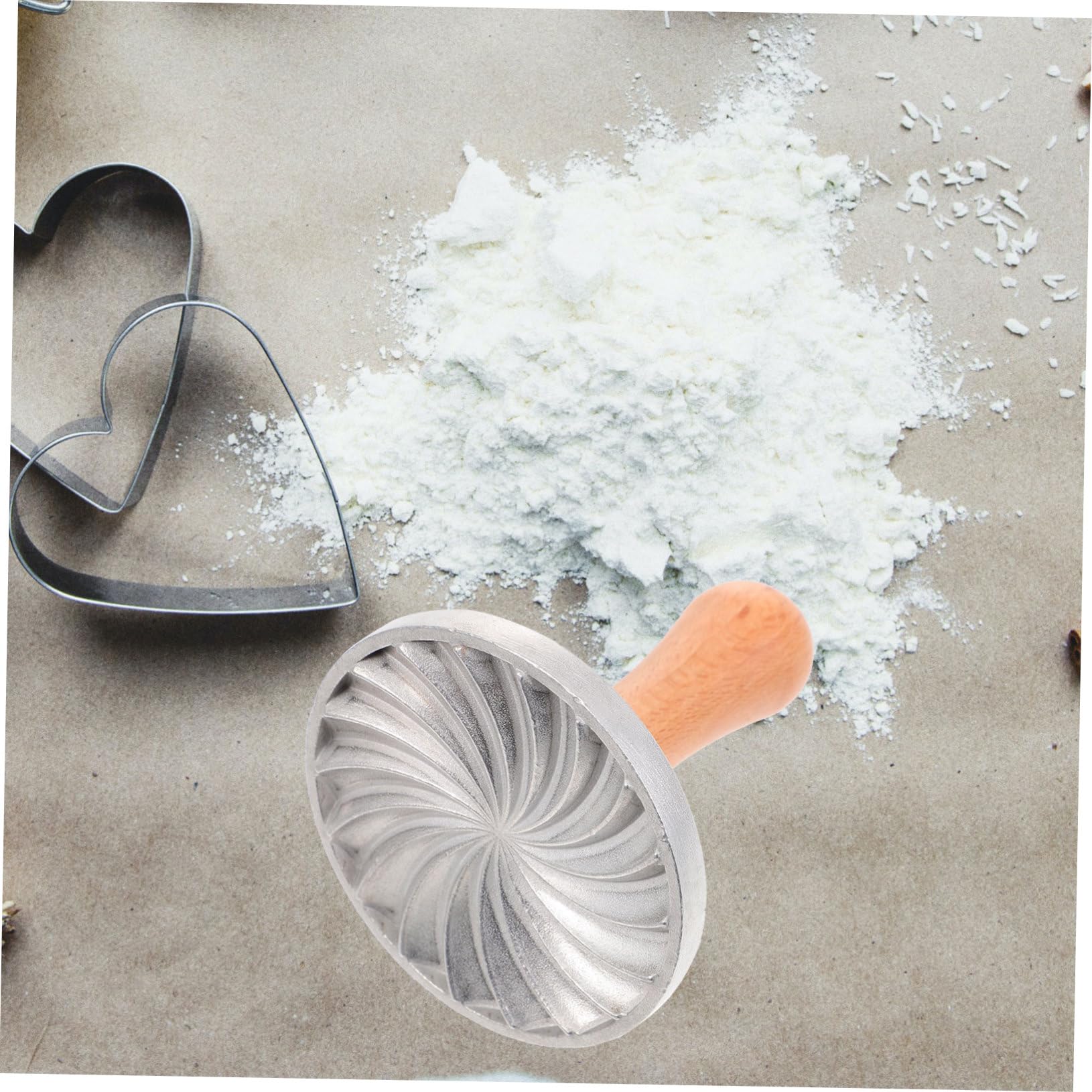 Amosfun Creative Zinc Alloy Cookie Reusable Biscuit Presser for Home Baking Easy to Clean for Desserts Weddings and Special Occasions