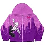 Spider-man Ghost Spider Sherpa Hoodie - Zip-Up Hooded Sweatshirt Jacket for Kids