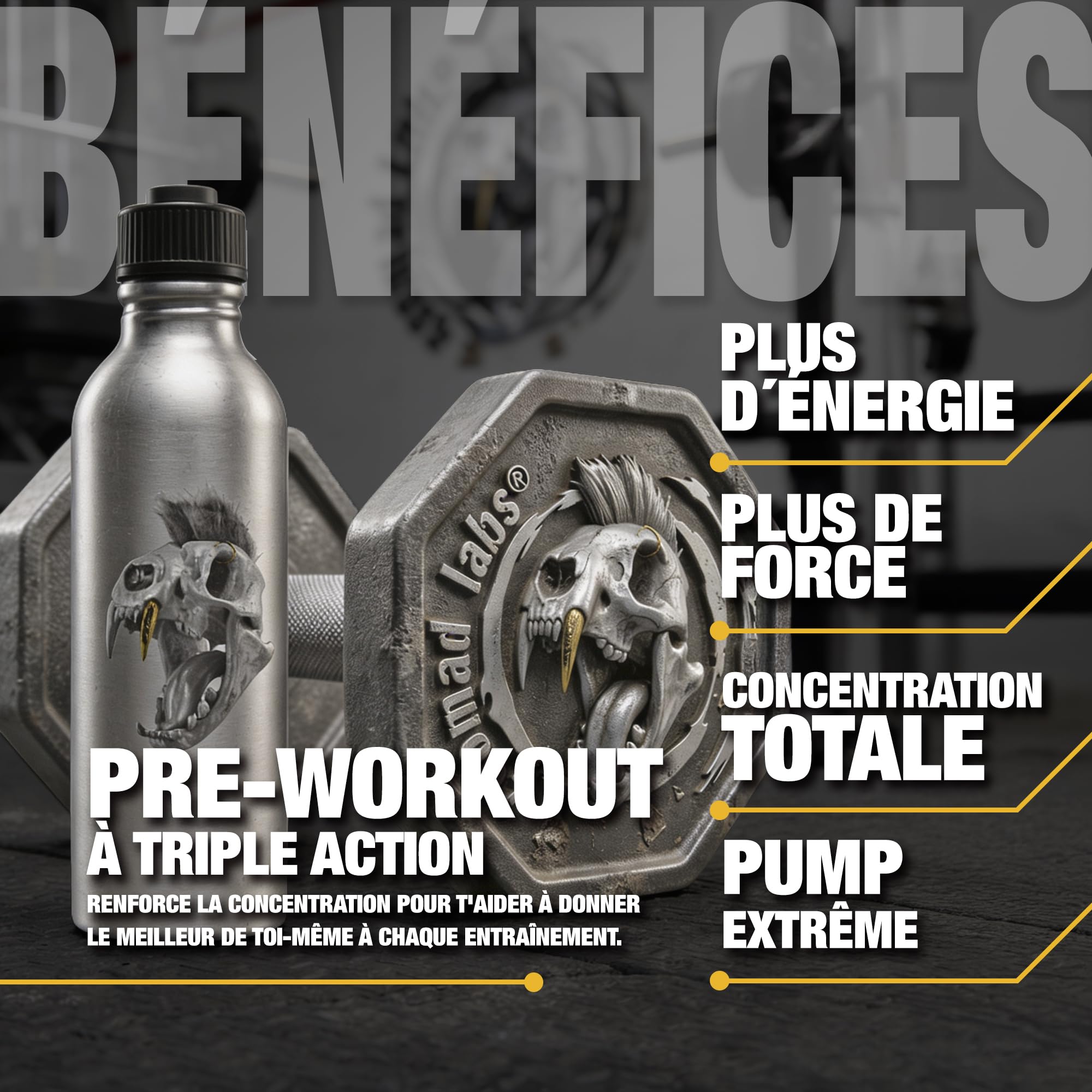 Zoomad Labs Moonstruck II Pre-Workout 510 g — Pre Workout Puissant Citrulline Bêta-Alanine AAKG · Gorilla Pump 13 g · Nitrates Betterave · 299 mg Caféine · 27 Doses