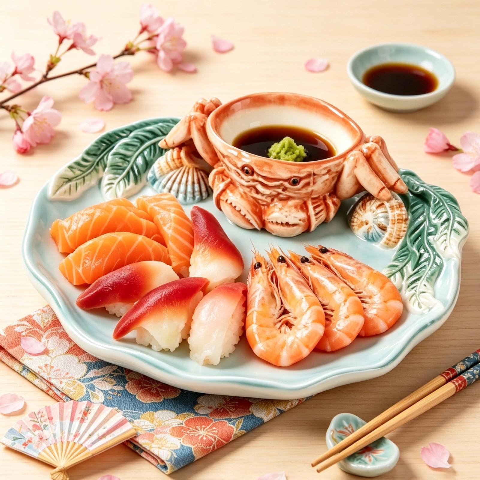 Plato de cerámica con una inmersión en forma de y una 30,99 cm | Plato de charcutería para fiesta en la playa, cenas, aperitivos, sushi, albóndigas y como ac
