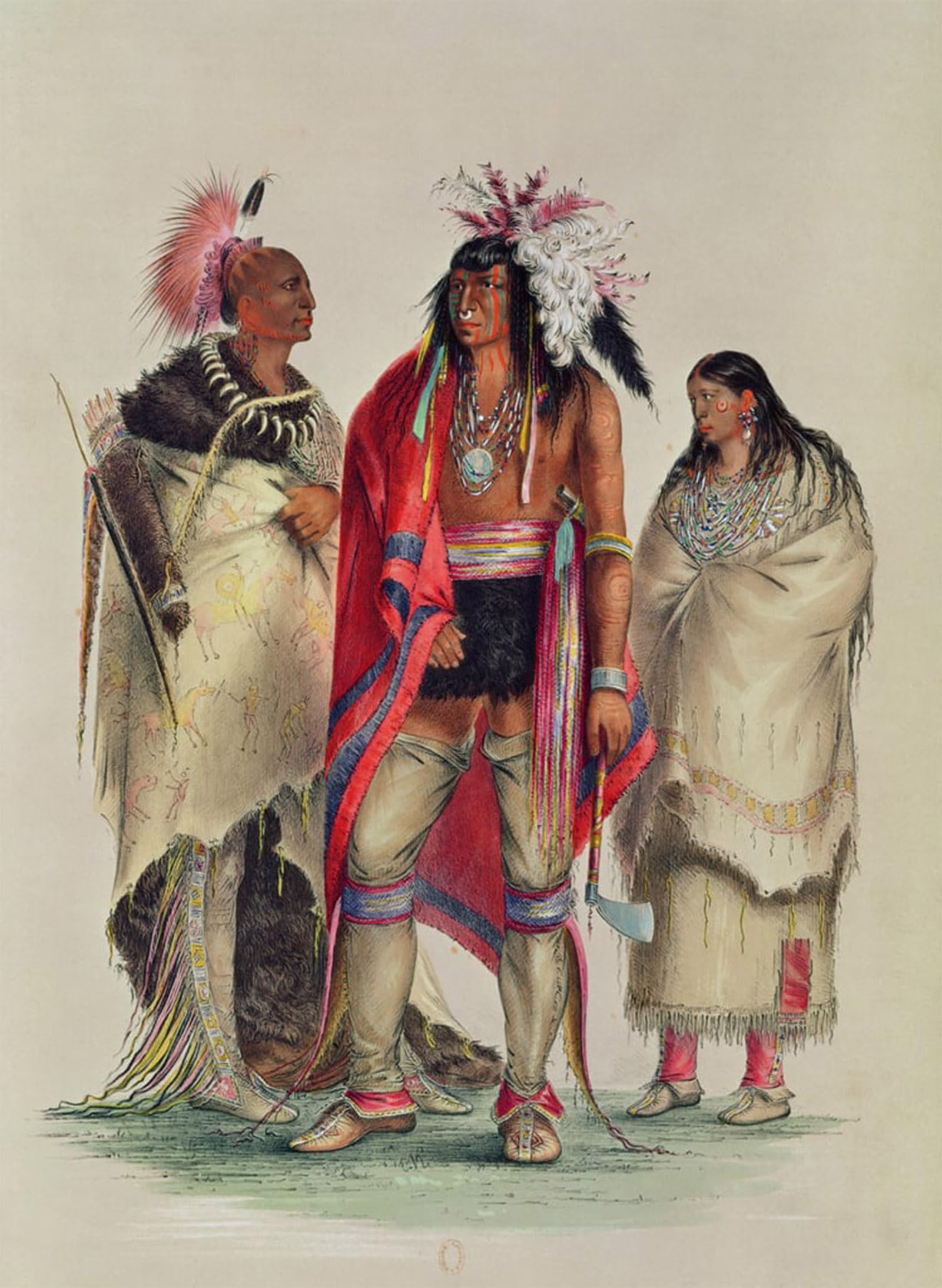 ARTXLXXBN Famous Art Print Poster Vintage Wall Art North Indians by George Catlin Canvas Art Poster for Home Decor 60x90cm