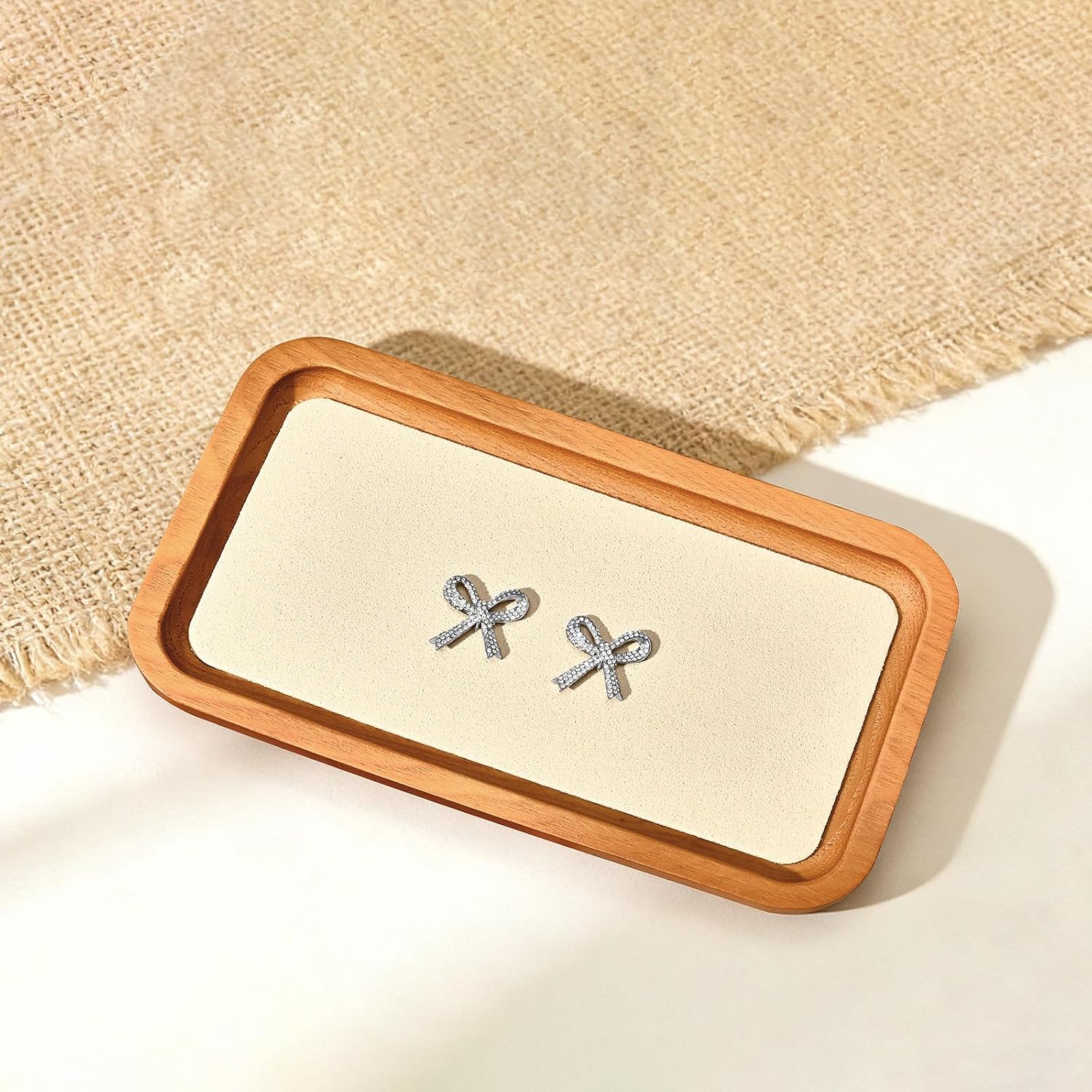 Solid Wood Flat Jewelry Display Tray image 3