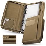 WYNEX Tactical Notebook Padfolio Ring Binder - Refillable 6-Ring A6 Binder, Zip Hardcover Notebook with 45 Pages, Water-Resistant Notebook Cover for Planners, College, Office, Field, Gift
