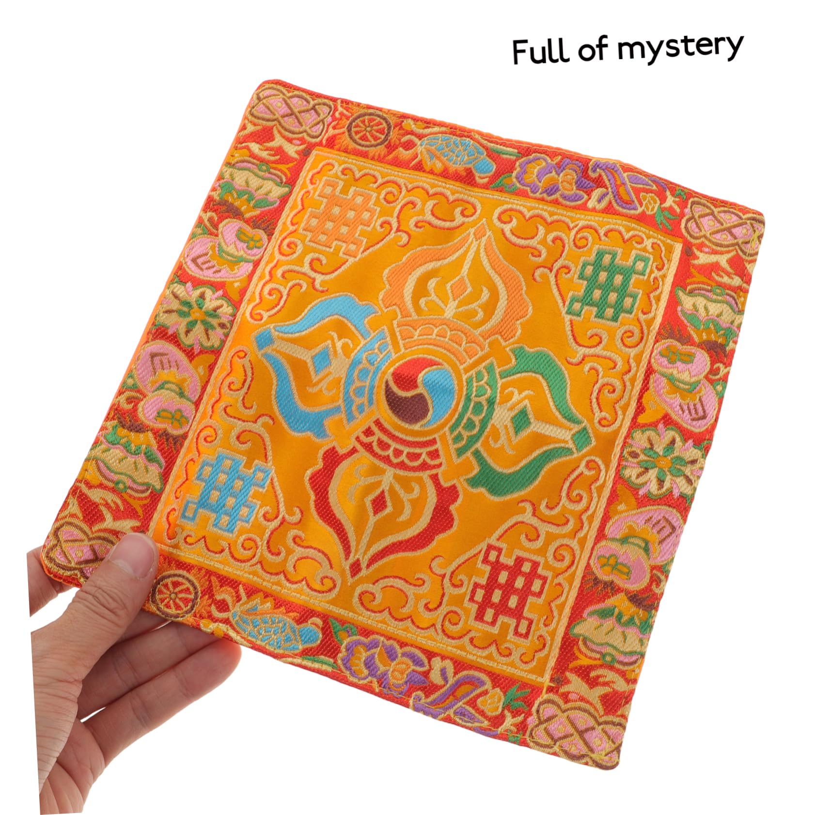 Amazon | Hohopeti 刺繍錦織布 仏壇用経典包布 黄色 伝統文様 落下防止