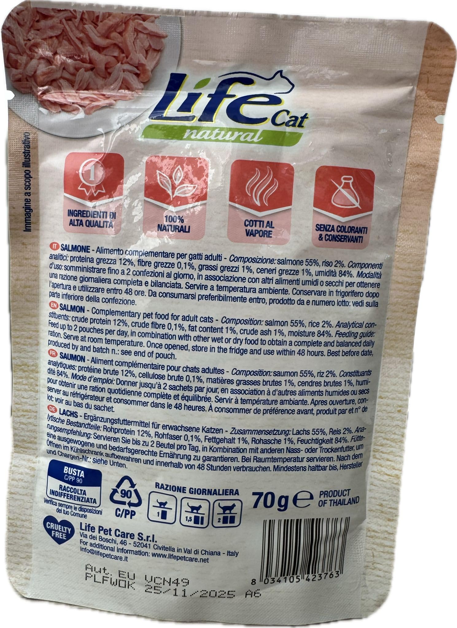 Life Cat Natural Lachs, Beutel 70 g – Ansicht 2