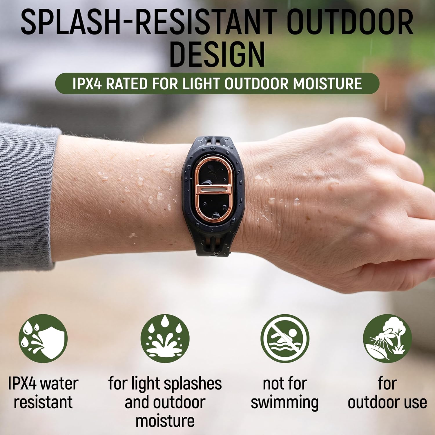 Ultrasonic Bracelets for Adults, Rechargeable USB Wristband with 6 Modes, IPX4 Water-Resistant, 300 mAh Battery, Removable Silicone Bands for All Family, Camping, Travel
