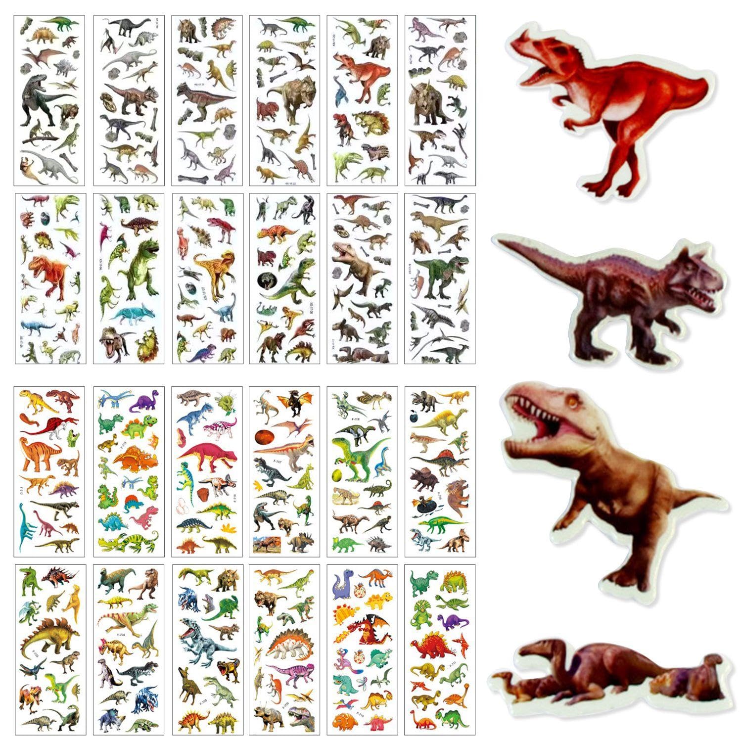 WUFGWBD 24 Cartoon Dinosaur Bubble Stickers, Press Sound Design, Fun Three-Dimensional Stickers, Suitable For Children'S Room Decoration, Toy Collection, Interactive Games.