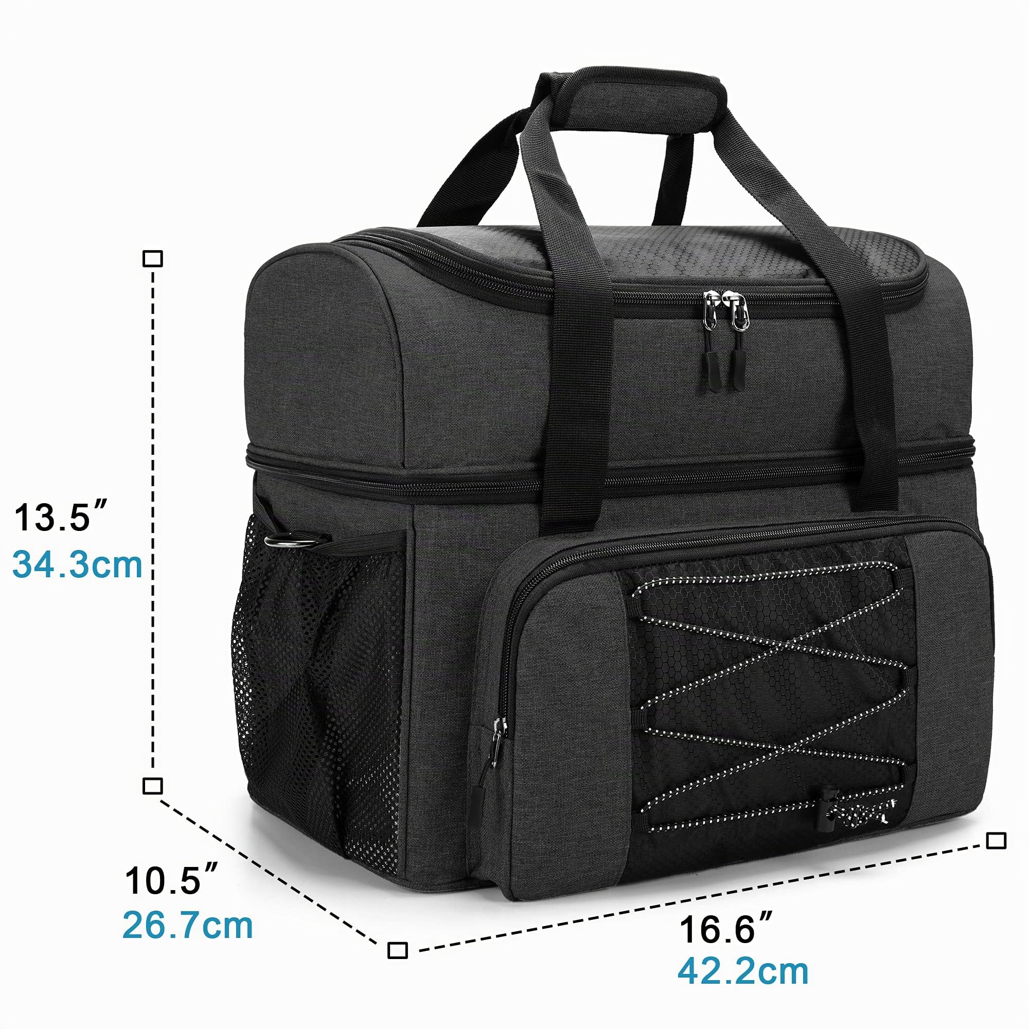 DSLEAF Borsa da bowling per 2 palline con tazze da bowling in legno e divisorio imbottito per doppia palla, solo borsa (design brevettato)
