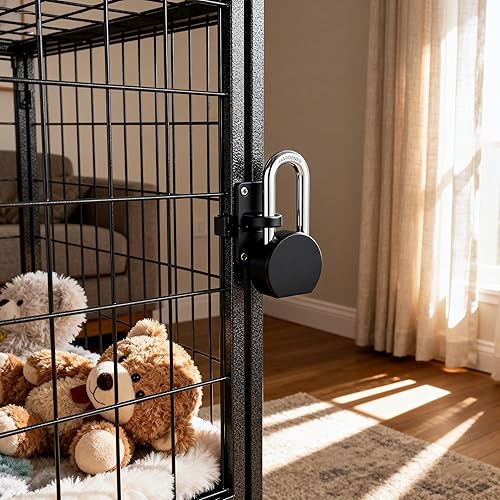 Miniatura 7 de Candado de acero inoxidable resistente de 2.559 in con 3 llaves de grillete largo Lcok utilizado para bicicletas, motocicletas, puertas, armarios al