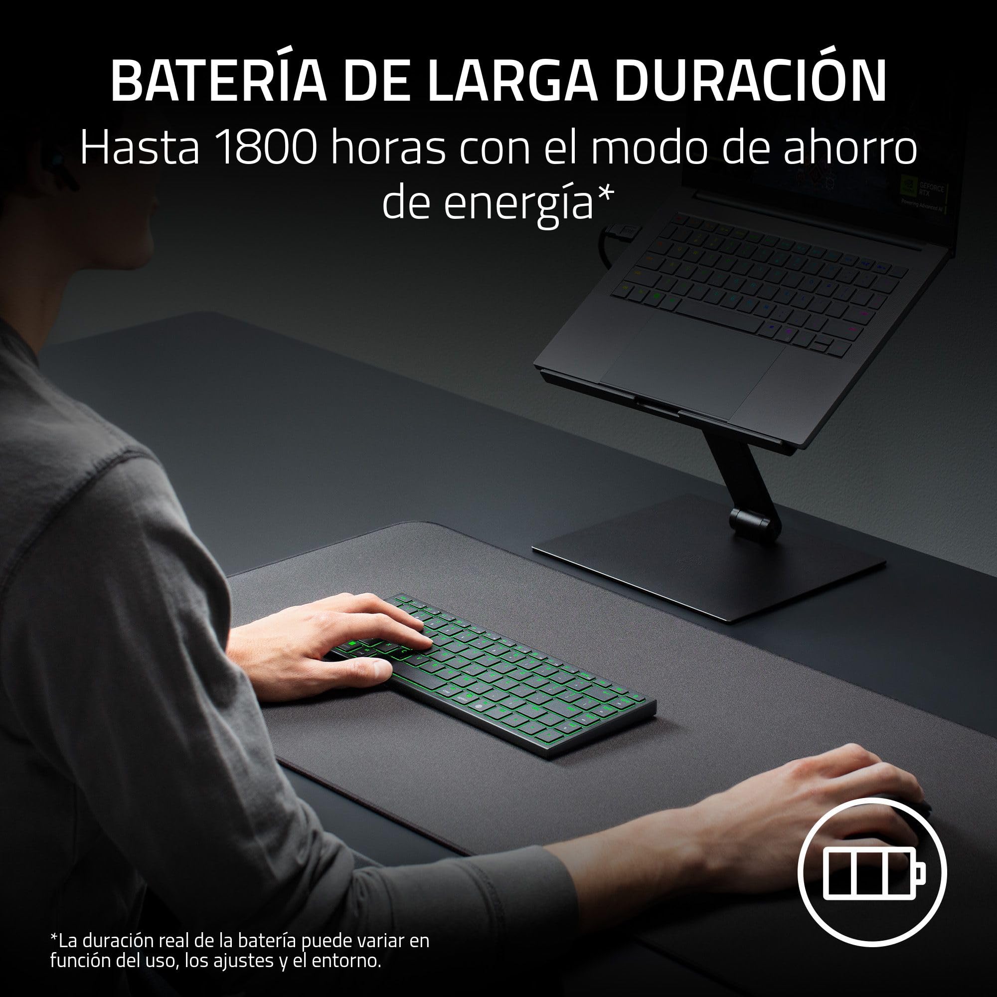 Razer Joro Portable Keyboard - Teclado inalámbrico retroiluminado Compacto - Bluetooth - WiFi - Perfil bajo - USB-C - Compatible Apple Mac OS & iOS - Windows - Teclado QWERTY US | Negro